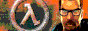 Half Life game logo with Gordon Freeman (Protagonist) to the right.