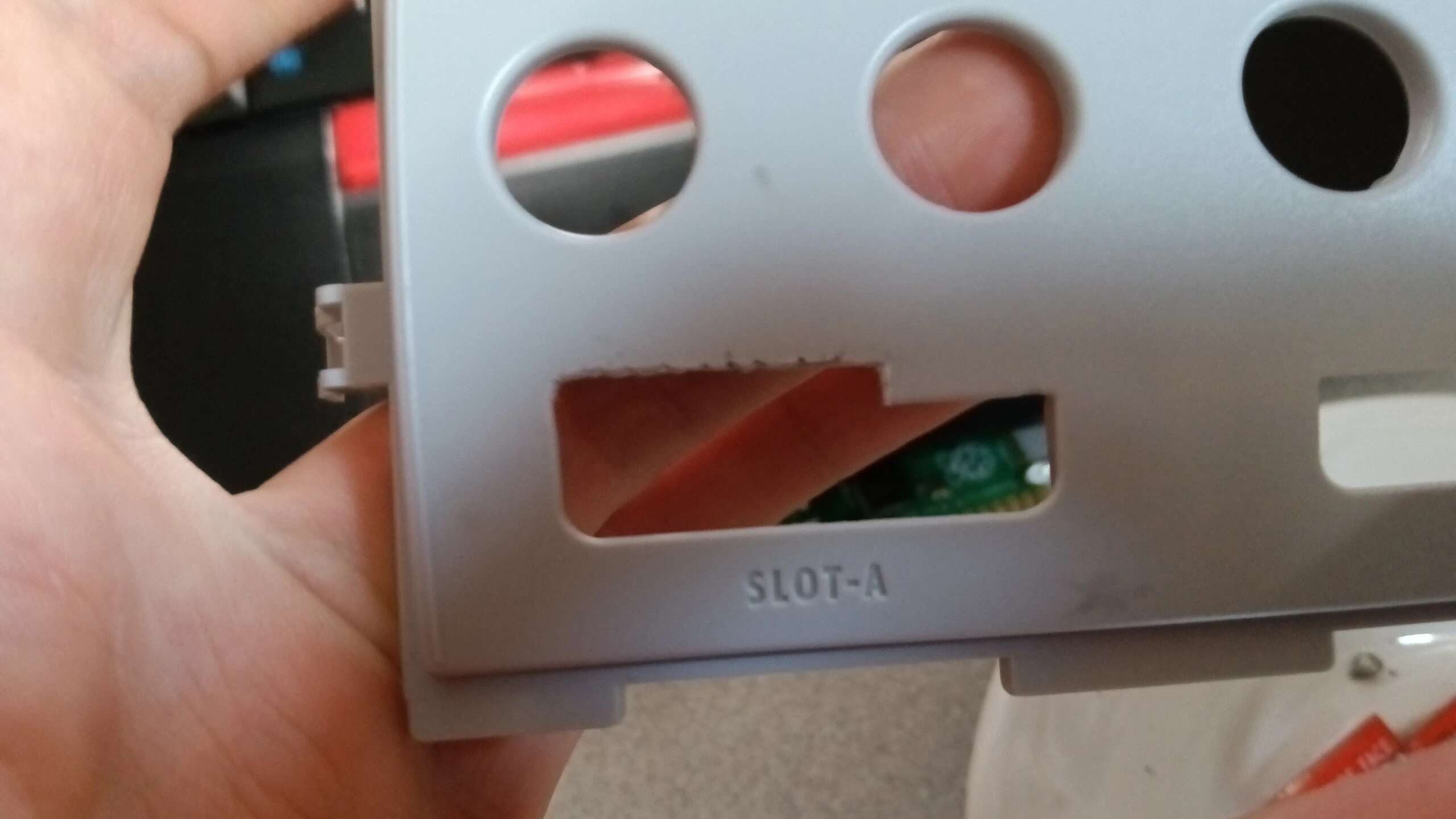Faceplate with a hole cut above slot 1