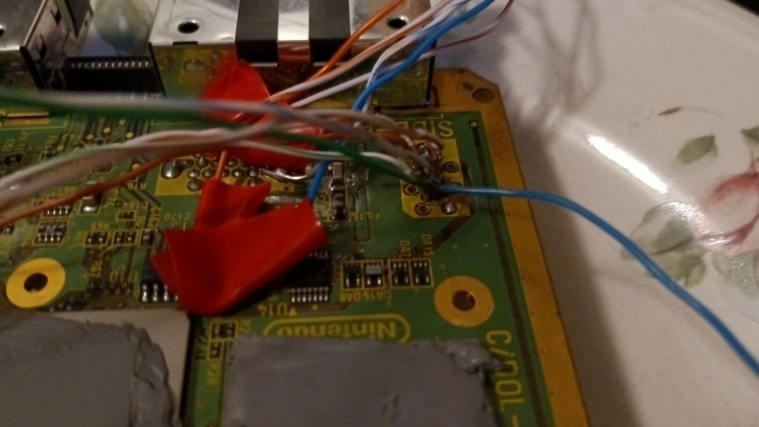 Close-up of soldering work