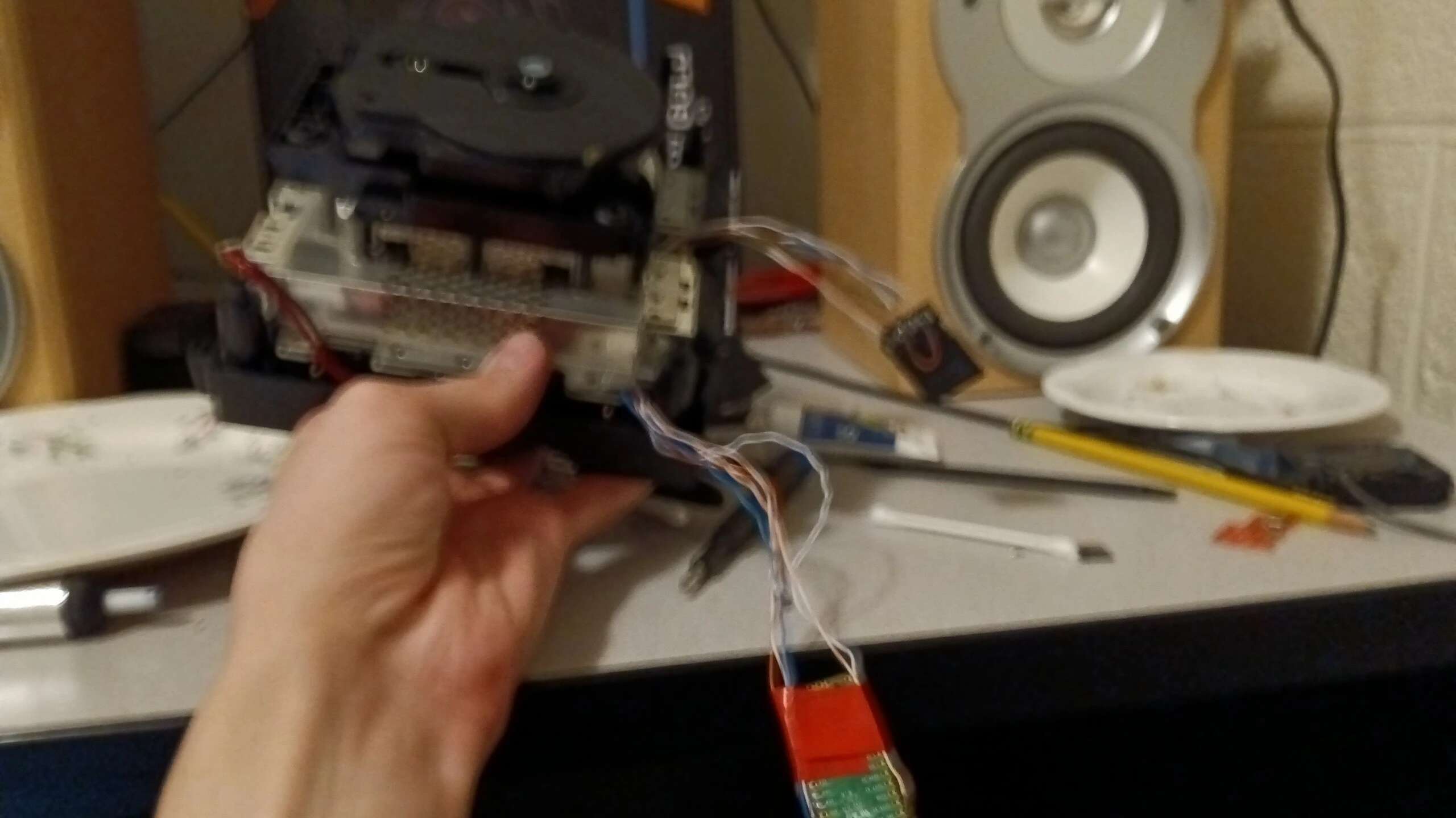 Pic with the drive re-attached and the pico hanging off