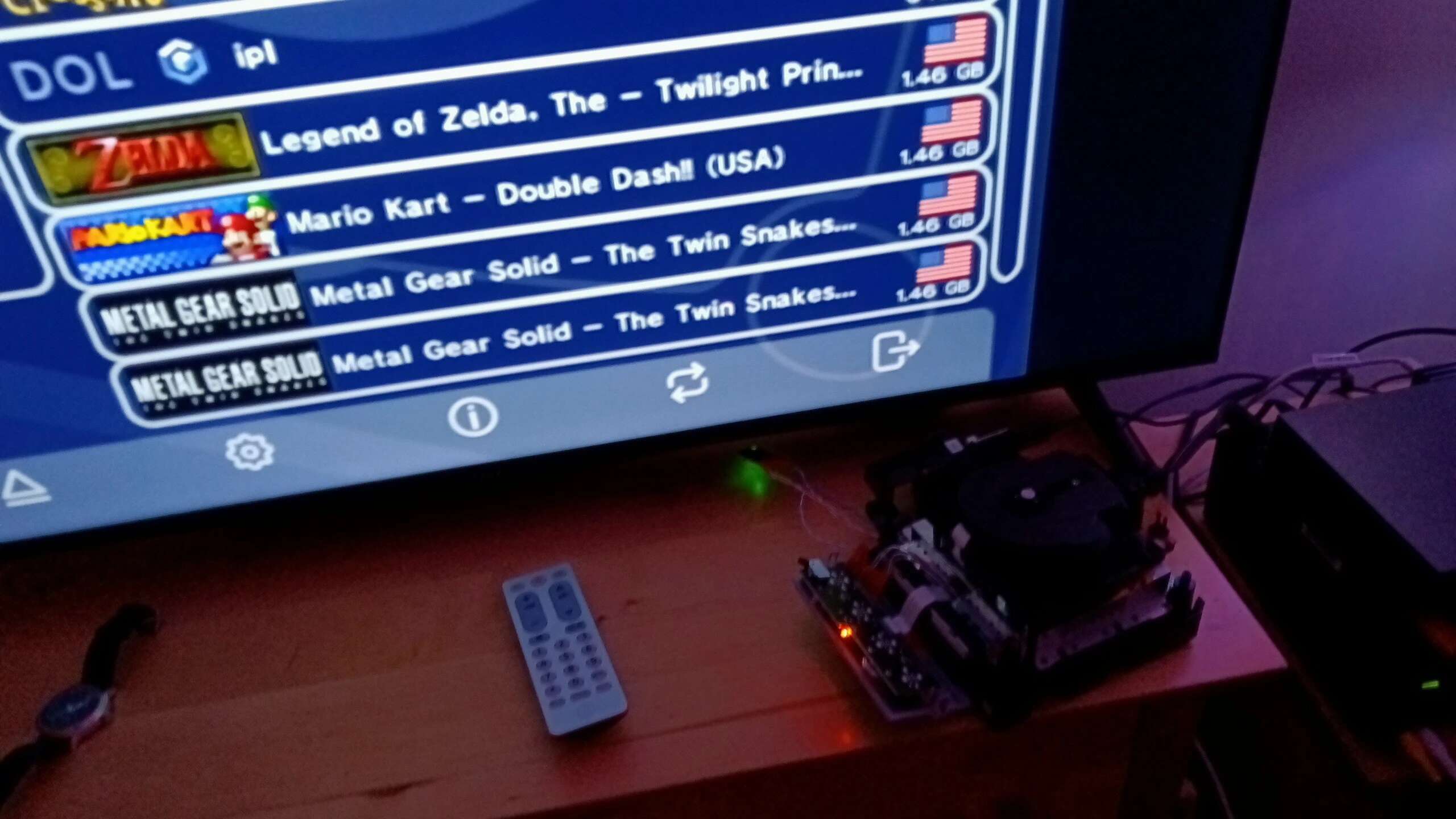 GameCube booted into Swiss