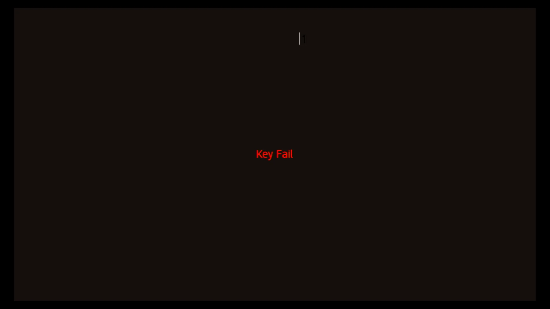QA Mode Key Fail Screen