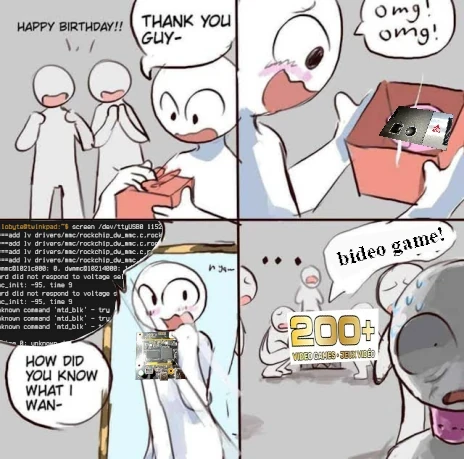 That one silly internet meme where it's the person getting a dog collar for their birthday but embarrasingly mistakes it for a petplay thing. I've edited it to reflect this situation.